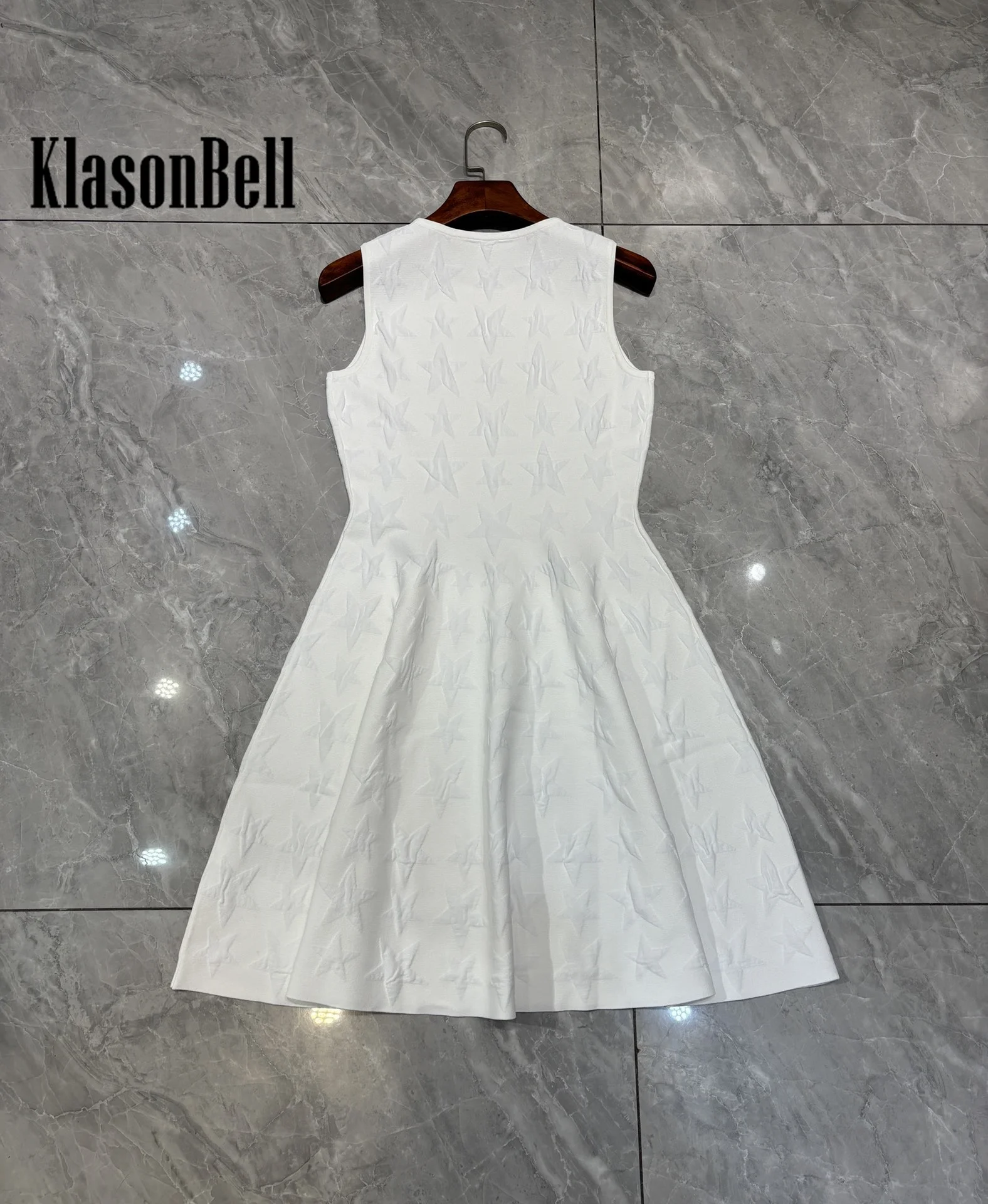 12.31 KlasonBell модное темпераментное вязаное платье с пятиконечной звездой и круглым