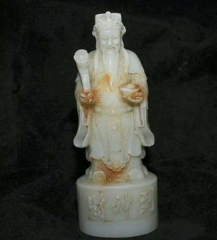 Статуя Бога фэн-шуй из натурального белого нефрита 8 4 дюймов