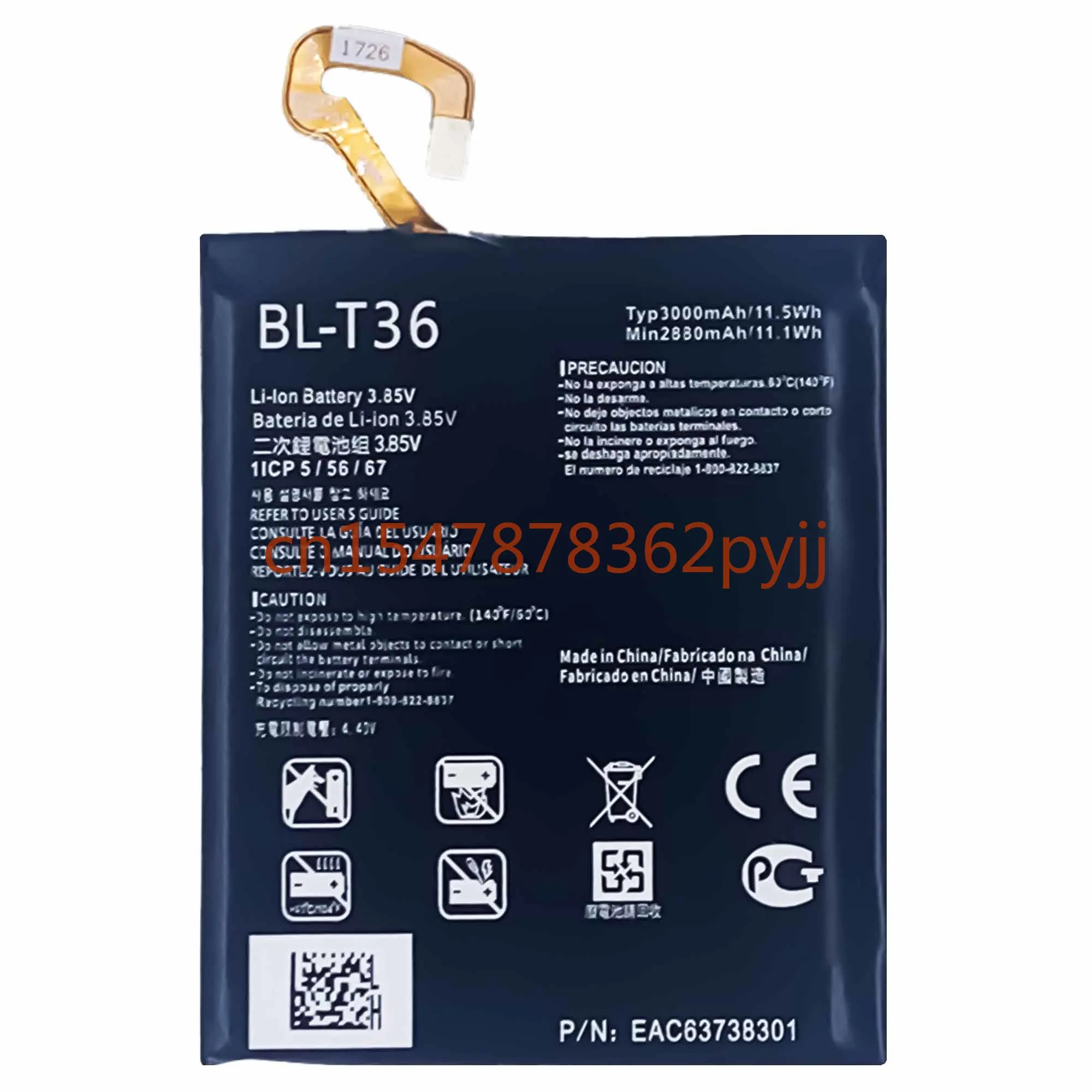 

3000 mAh BL-T36 Battery For LG K30 X410TK BL T36 BLT36 Mobile Phone Bateria