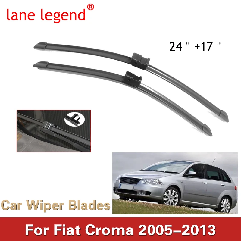 

Car Wiper Blade For FIAT Croma 2005-2013 Windshield Rubber Silicon Refill Front Window Wiper 24"+17" LHD Auto Accessorie