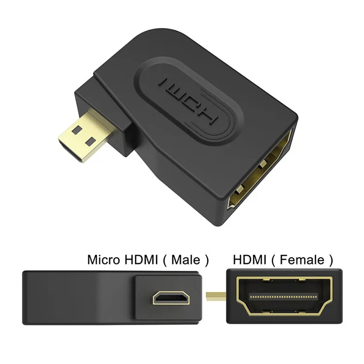 

Стандартный адаптер HDMI MINI 90 градусов конверсии колено Micro HDMI в mini HD видео кабель