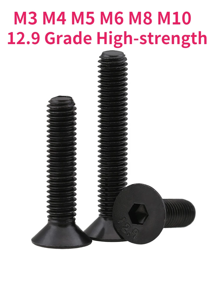 

M3 M4 M5 M6 M8 M10 12.9 Grade High-strength Hexagon Hex Socket Countersunk Flat Head Screw Allen Bolts