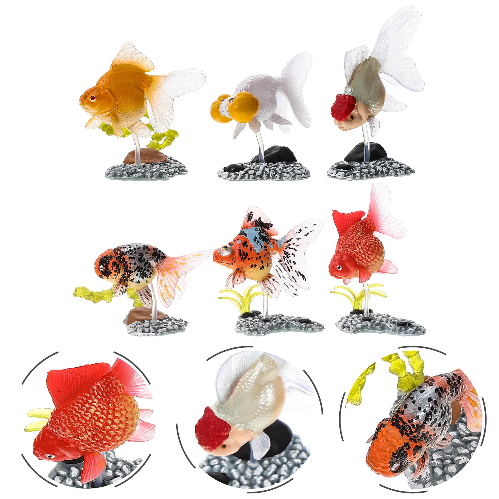 6Pcs Premium Kids Decor Tabletop Fish Figures Miniature Toys for Children Decor Kids enlarge