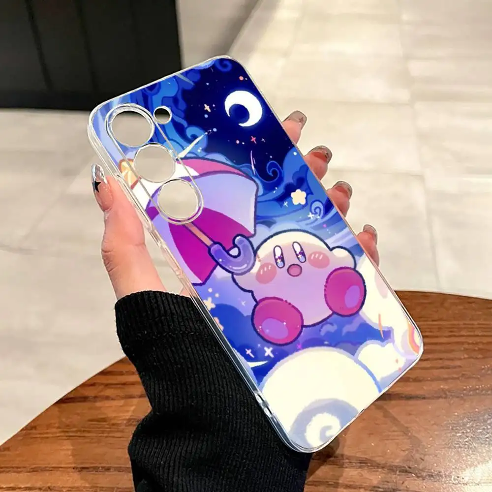 Фото Розовый чехол для телефона K-Kirbys-PC Cartoon для Samsung A10,12,20,21S,30,31,40,50,51,52,70,71, прозрачный чехол №2