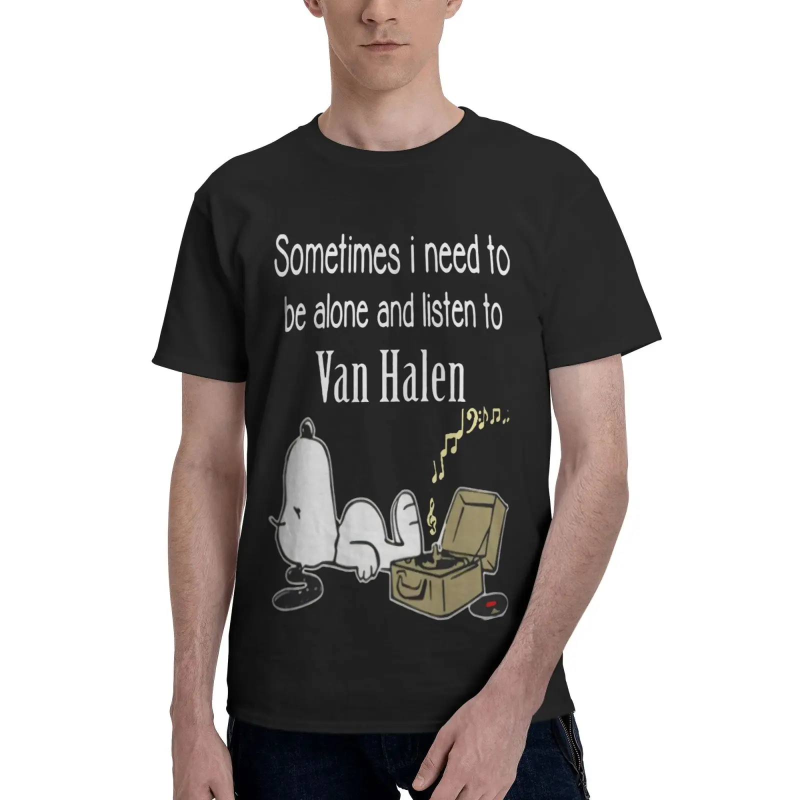 

Футболка мужская с надписью «иногда нужно быть одни, слушайте»