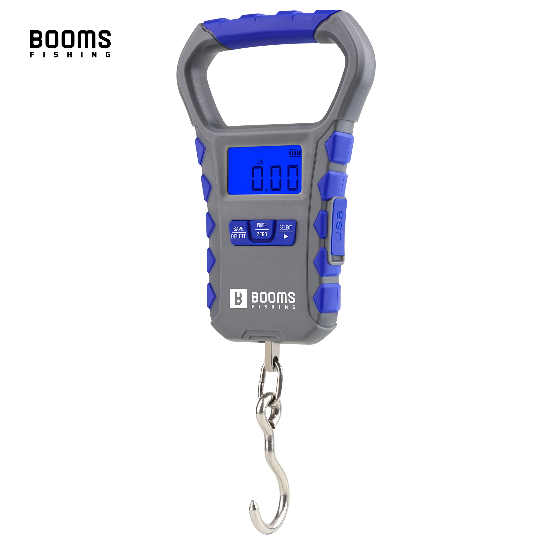 Фото Рыболовные весы Boomsfishing XW50, USB-зарядка, емкость 65 фунтов/30 кг, ультратонкий цифровой ЖК-дисплей, эргономичная ручка, аксессуары для рыбы №1