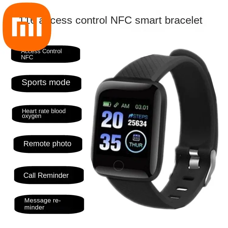 

XIAOMI 116plus Access NFC Smart Wristband Movement Pedometer Information Alert Heart Rate Blood Pressure Oxygen NFC Wristband