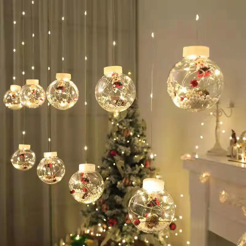 LED curtain lights Santa Claus snowman wishing ball lights string of holiday decorations christmas decorations GL392