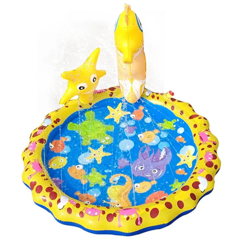 

Splash Play Mat Inflatable Round Water Splash Play Pad Children Outdoor Funny Toys Pools Playing Sprinkler Mat Pet Sprinkler Pad