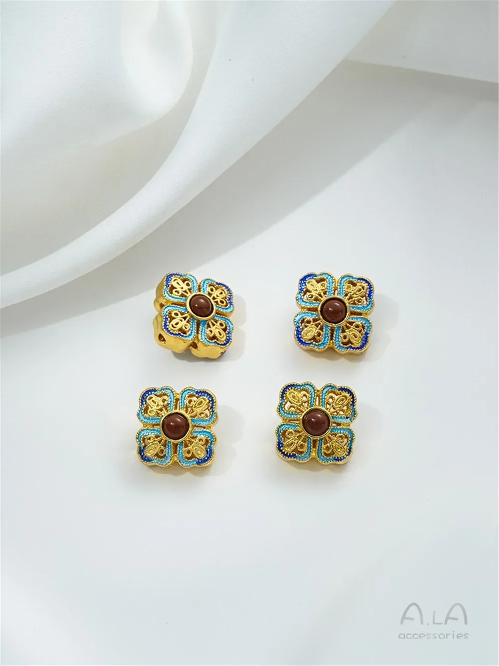 Медная позолоченная эмаль-бабочка благоприятное облако лотос китайский узел на