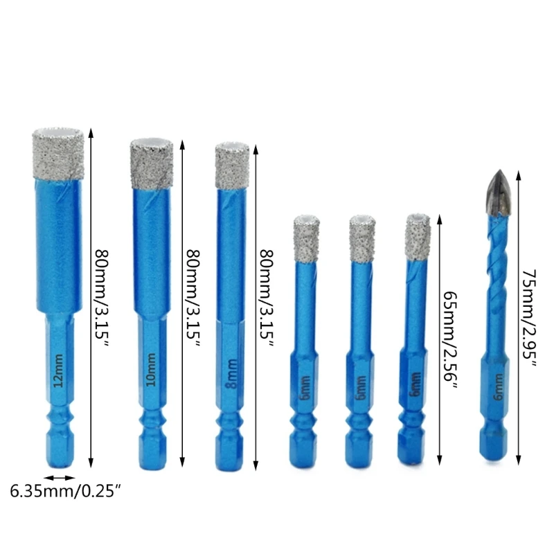 7 шт. набор алмазных сверл кольцевая пила для плитки вакуумная паяная с