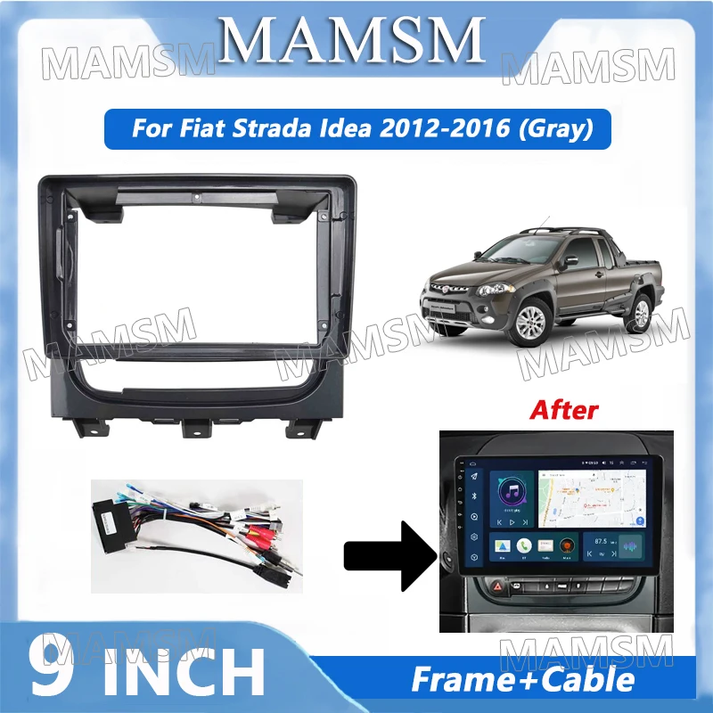 

9 Inch 2 Din Radio Frame For Fiat Strada ldea 2012-2016 Car Player DVD Dashboard Audio Panel Mount Installation Fascia Frame