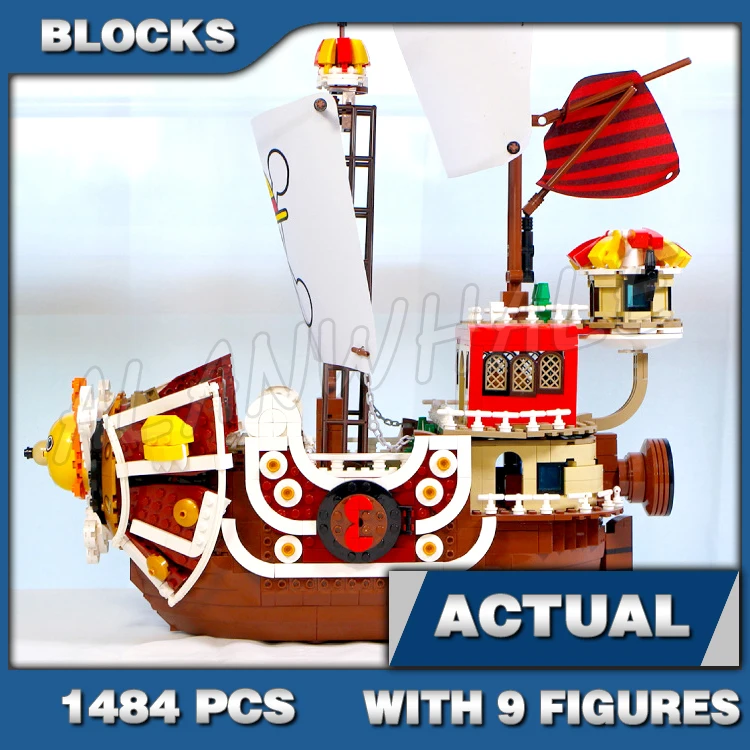 

1484pcs Hat Pirate OP Sail Ship Thousand Sunny Boat Sea Robber Treasure SY6298 Building Blocks Toys Compatible With Model