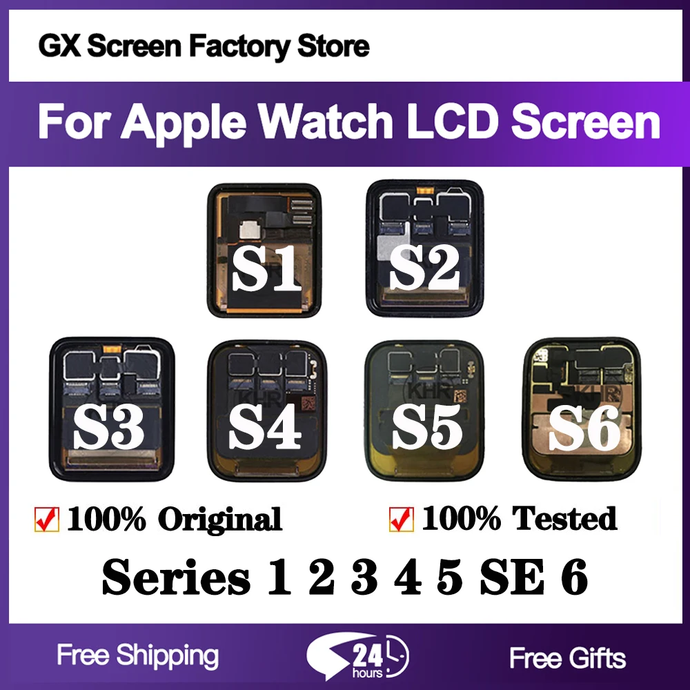 Display lcd para apple assistir série 1 2 3 4 5 6 se substituição da tela de toque para iwatch s3 gps lte 38 40mm 42mm digitador assembléia