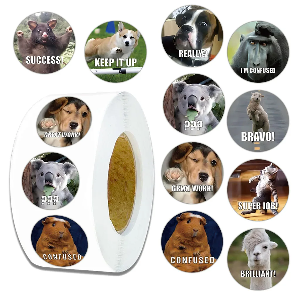 500 Шт. Креативные Милые Красочные Наклейки В Форме Медведя Кошки Собаки