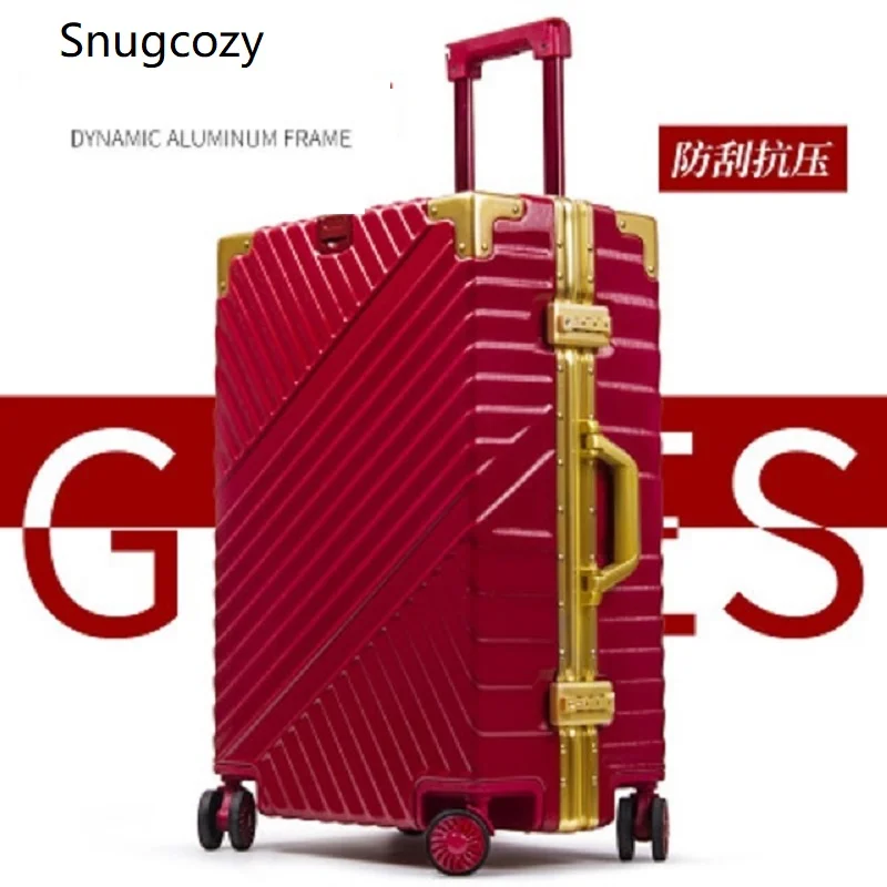 

Snugcozy 20"24"26"28" inch 100% aluminium frame strong business trolley luggage bag on wheels Spinner brand