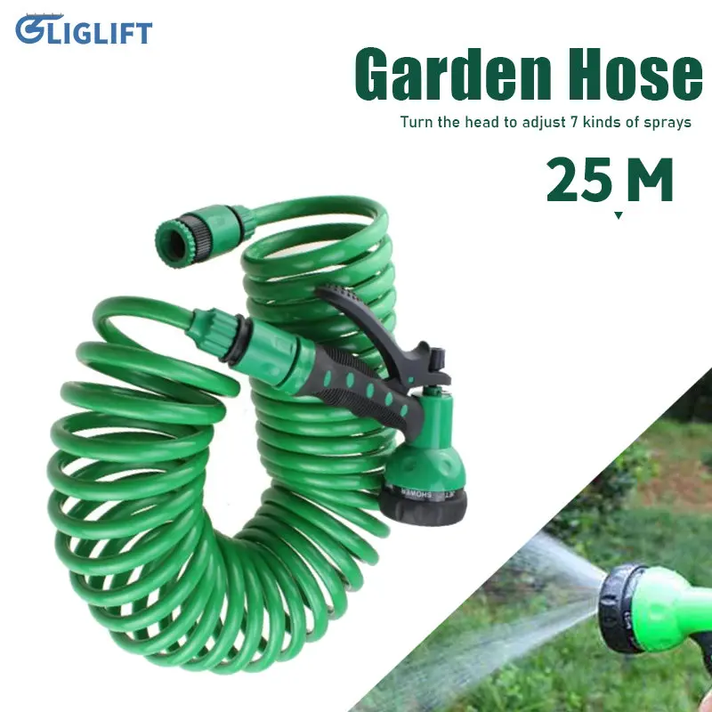 

25M Convenient Garden Hose Adjustable Telescopic Magic Tube Expandable Lawn Watering Hose With Water Gun Foam Car Wash Gun Spray