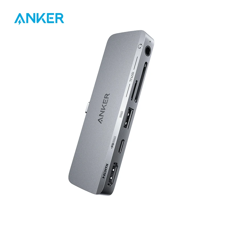 

USB-хаб Anker для планшетов iPad, 541 дюйма, USB-хаб (6 в 1) с портом 4K HDMI, многофункциональным портом USB-C, слотами для карт SD и microSD