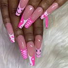 24 шт., накладные ногти в розовом панк-стиле