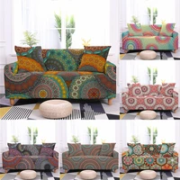 bohemian sofa slipcovers elastic sofa cover for living room corner mandala boho chaise lounge cover stretch couch cover 1 4 seat