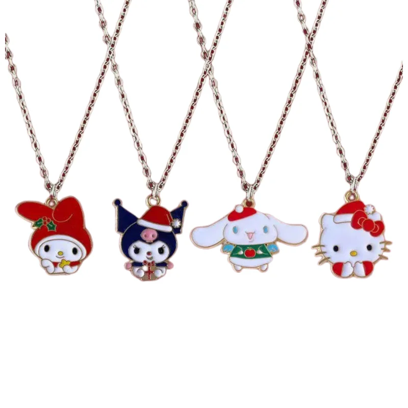 

Новое рождественское ожерелье с подвеской Sanrio Hello Kitty Kuromi My Melody Cinnamoroll праздничный подарок для пары милые аксессуары для ожерелья