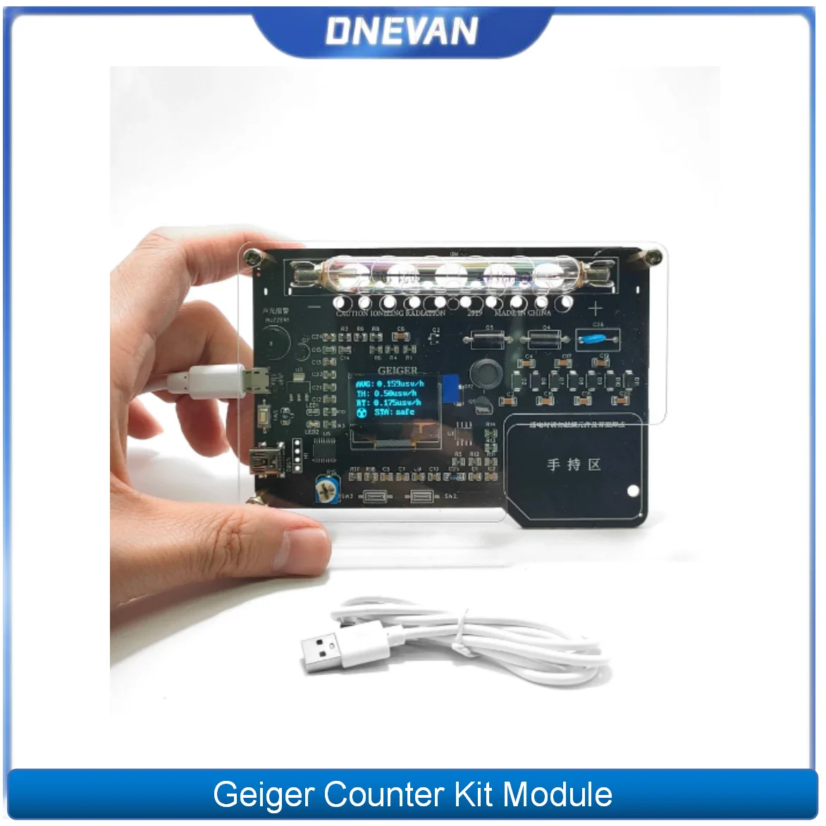 

Handheld Simple Assembled DIY Geiger Counter Kit Module Nuclear Radiation Detector Iodine 131 Detecting