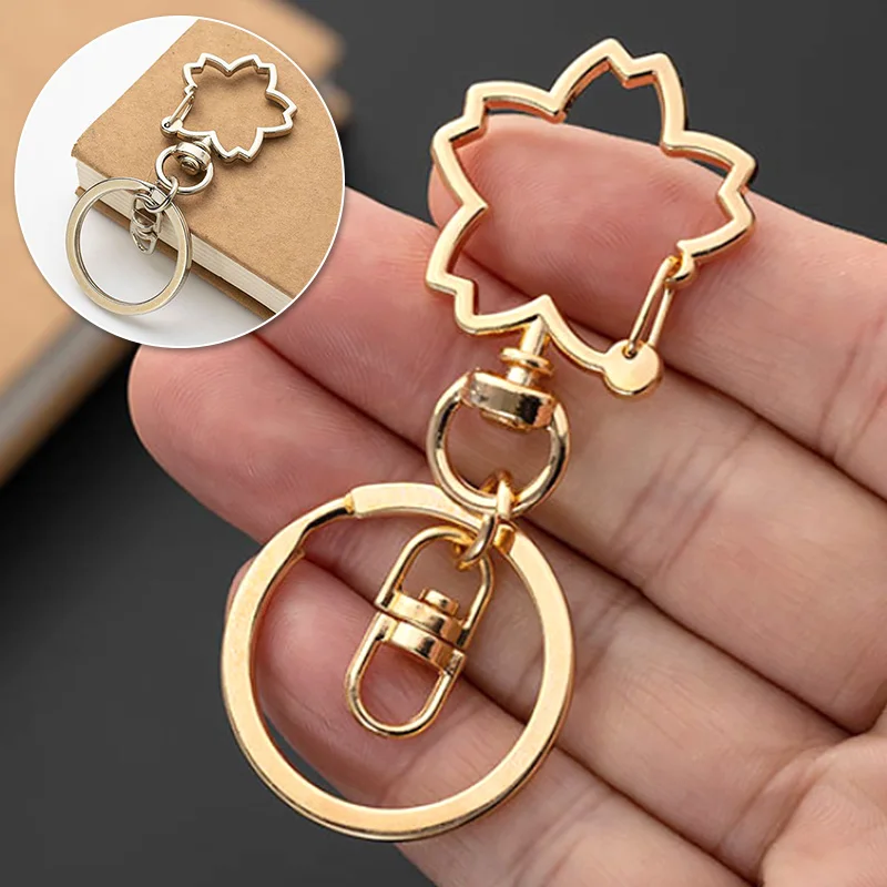 

Металлический брелок для ключей в форме цветка, брелок «Сакура», металлический брелок, кольцо, аксессуары для сумки, подвесная цепочка 2022