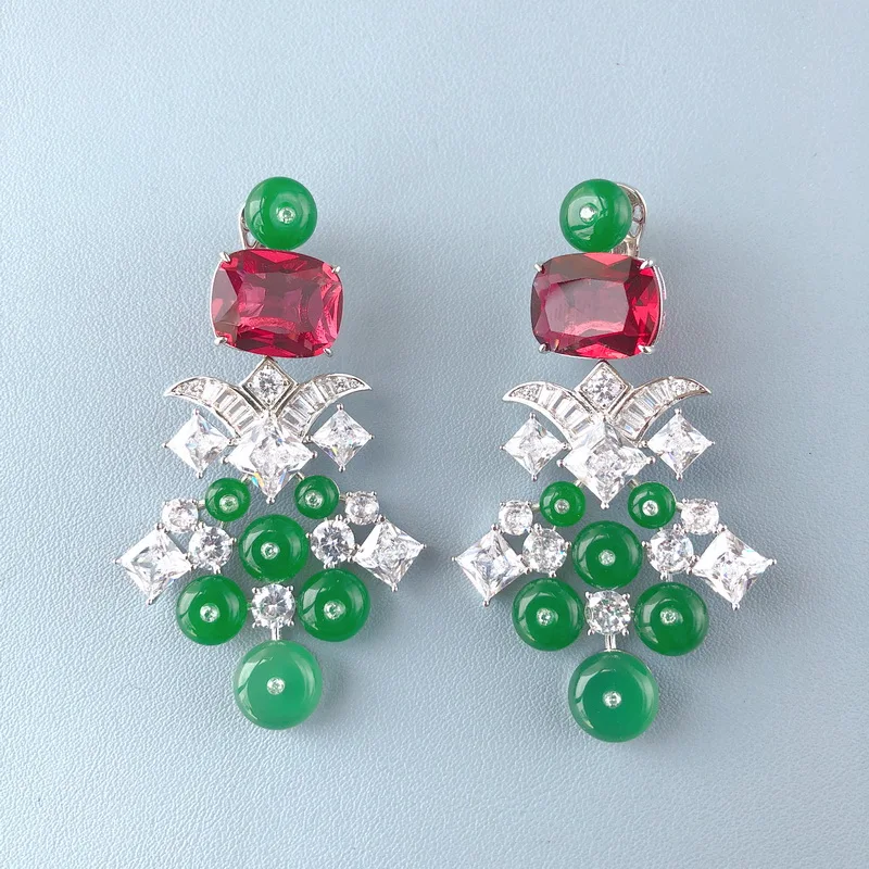 Роскошное модное ожерелье серьги-гвоздики для женщин инкрустация цирконием