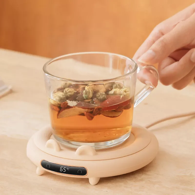 

Симпатичный Настольный коврик для чашки, 3 режима температуры, автоматическое отключение, подогреватель для какао чая, воды, молока, идея по...