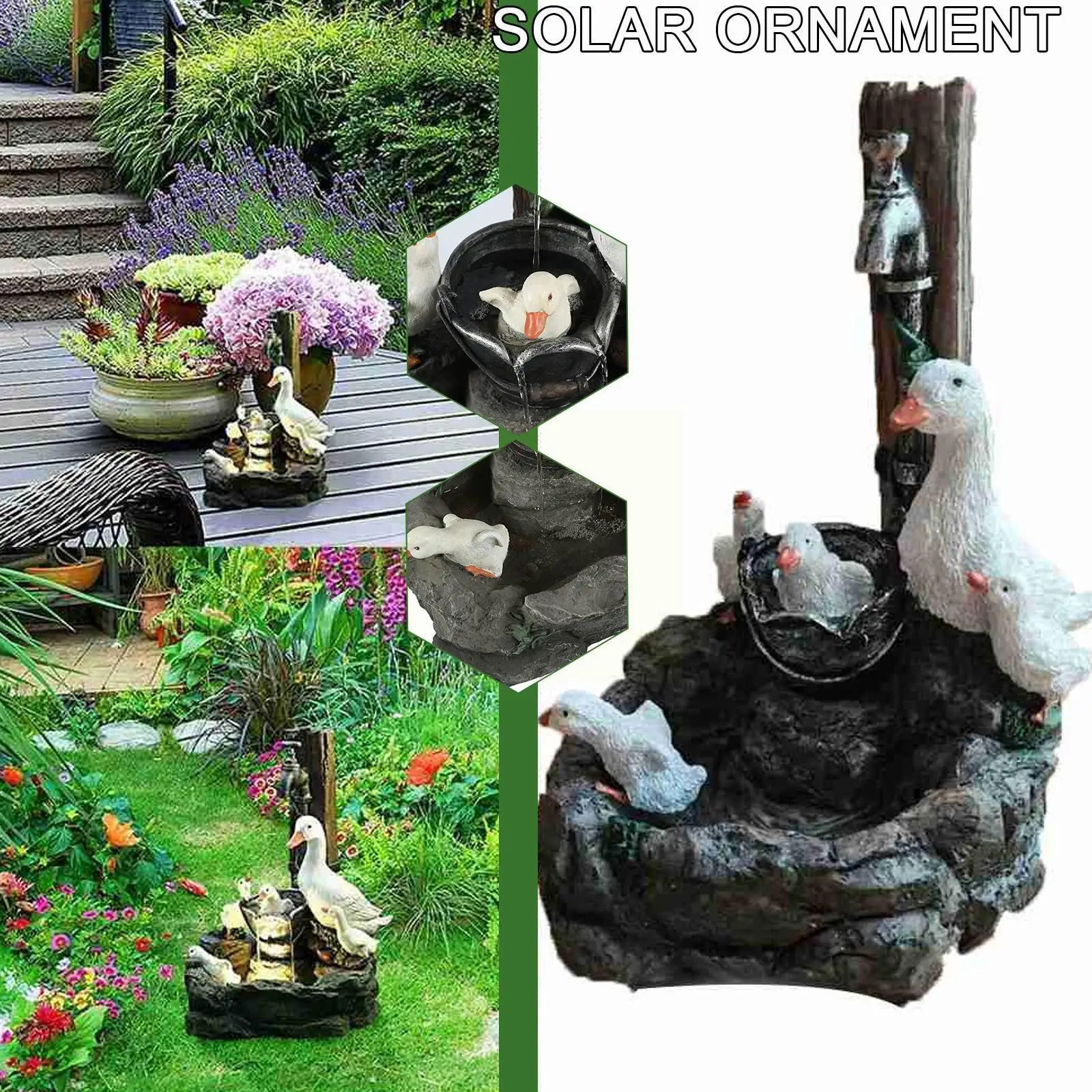 

Светильник со светодиодный Ной подсветкой, креативная смола, белка, садовый фонтан, утка, украшения, газон, искусственные садовые статуи Stat ...