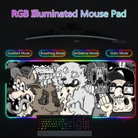 500x1000mm rgb mouse pad anime gamer mousemats black white monster table pads xxl large gaming mousepad led mouse mat pc desk