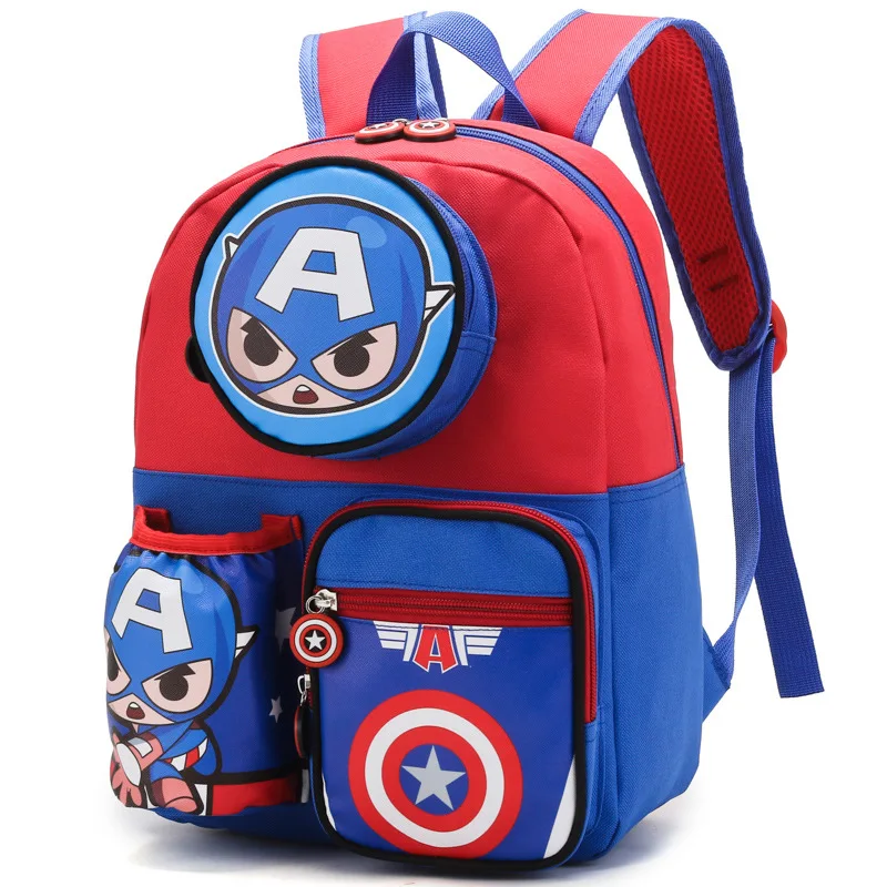 Disney Kids Bacpack Spiderman Iron Man Captain America Avengers Pattern Kindergarten Bag Child Schoolbags Small Travel Bag Gifts