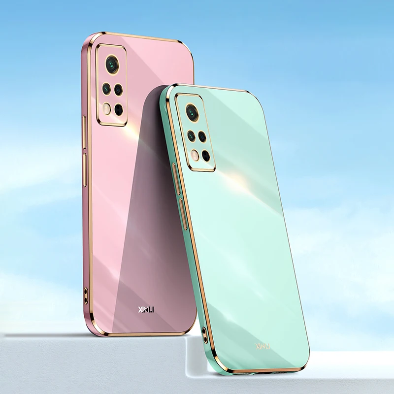 Square Plating Phone Case for Honor V40 V40Lite 5G Soft Silicone Lens Protective Back Cover View V 40 V40Lite Original Girls Bag
