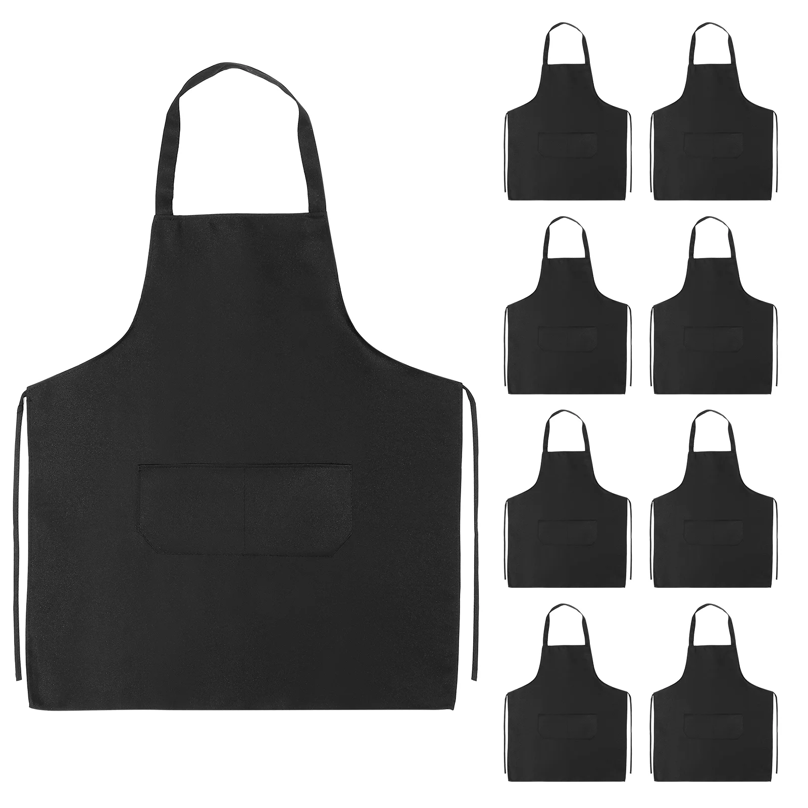 

10 Pcs Aprons Men Bib Baking Home Washable Restaurant Chef Plain Polyester Kitchen Women