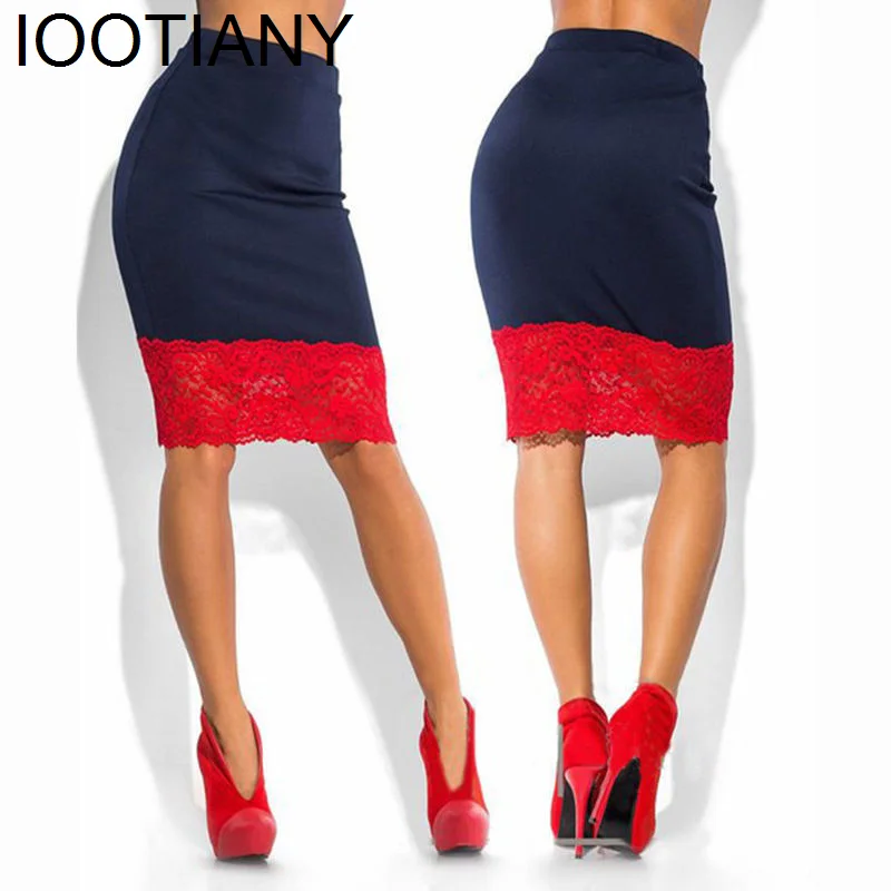 

Юбка-карандаш Женская кружевная с завышенной талией