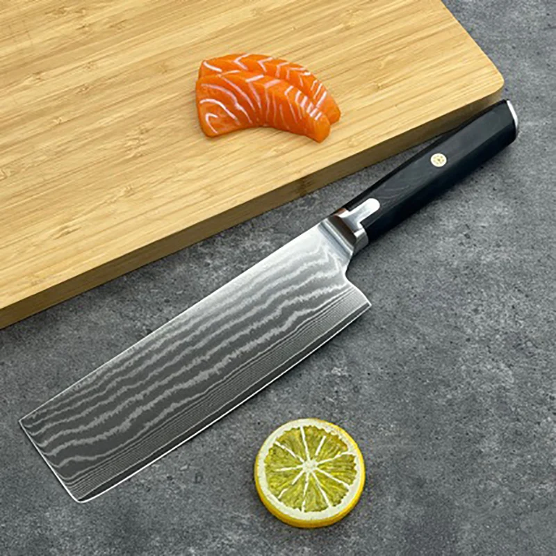 Рукоятка ножи накири G10 67 слоев лезвие из дамасской стали острые повары Мясницкий