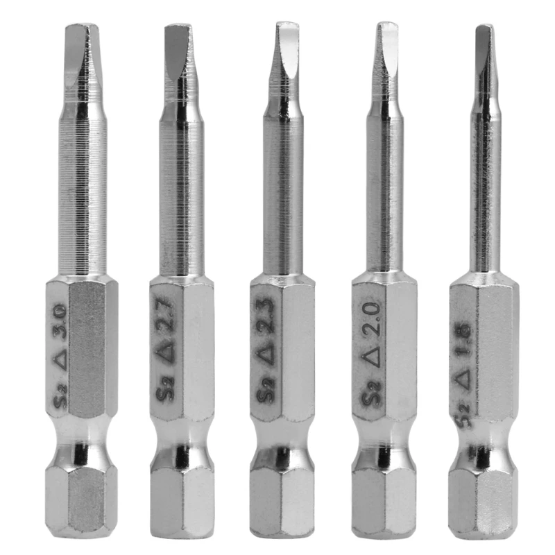 

New 5 Pcs Magnetic Triangle Head Screwdriver Bits S2 Steel 1/4 Hex Shank 50mm A5KD