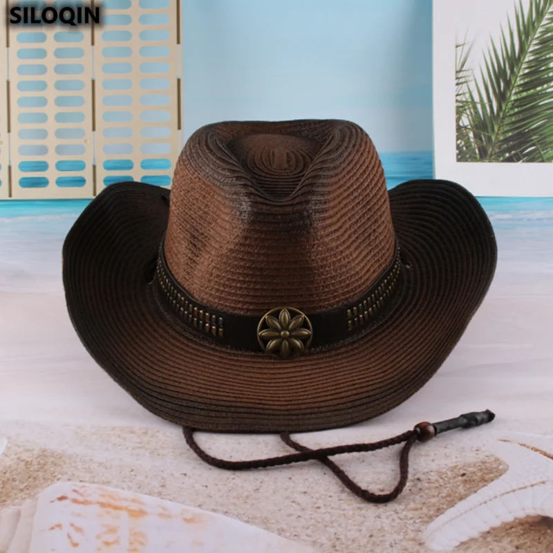 

Новинка 2022, ковбойская шляпа в западном стиле, Пляжная Панама, женская шляпа, мужская соломенная шляпа от солнца