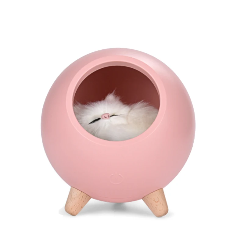 Promotion! Cute Cat House Bluetooth Speaker Night Light Press Dimming LED Baby Kids Bedside Sleep Lamps Bedroom Home Decor |
