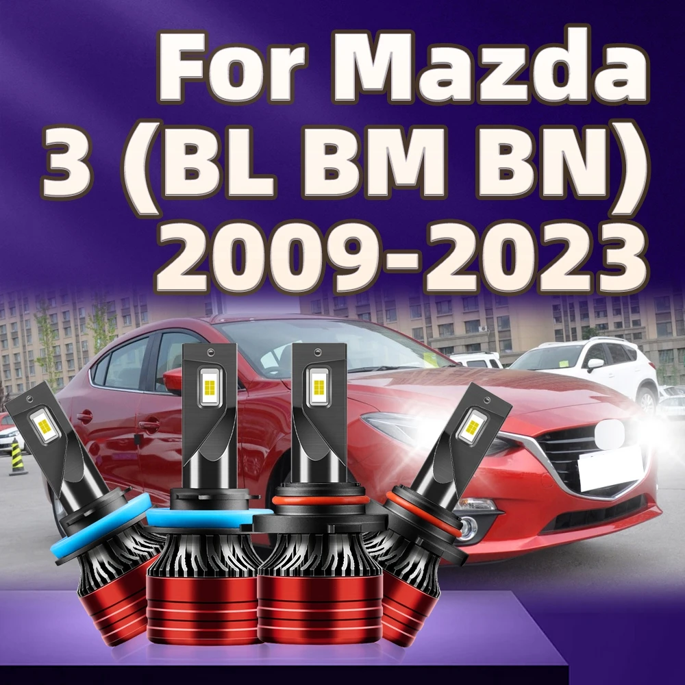 

42000LM Led H11 HB3 Headlights Turbo Lamps 6000K Car Light For Mazda 3 (BL BM BN) 2009 2010 2011 2012 2013 2014 2015 2016-2023