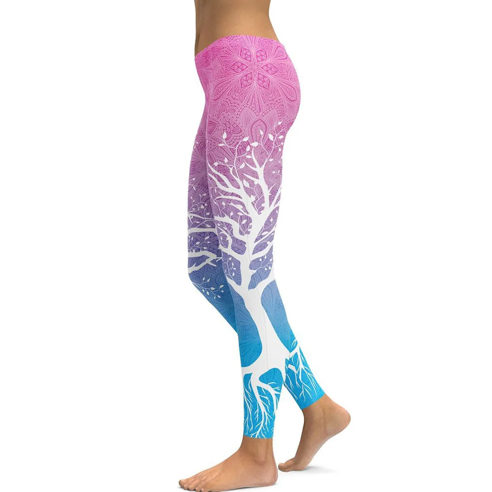 

Print Yoga Pants Women Unique Fitness Leggings Workout Sports Running Leggings Sexy Push Up Gym Wear Elastic Slim Pants