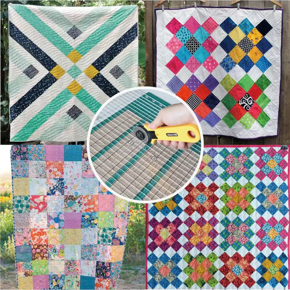 

Sewing Ruler Template 5-In-1 Quilt Cutting Ruler Cutout Sewing Kit Patchwork Template DIY