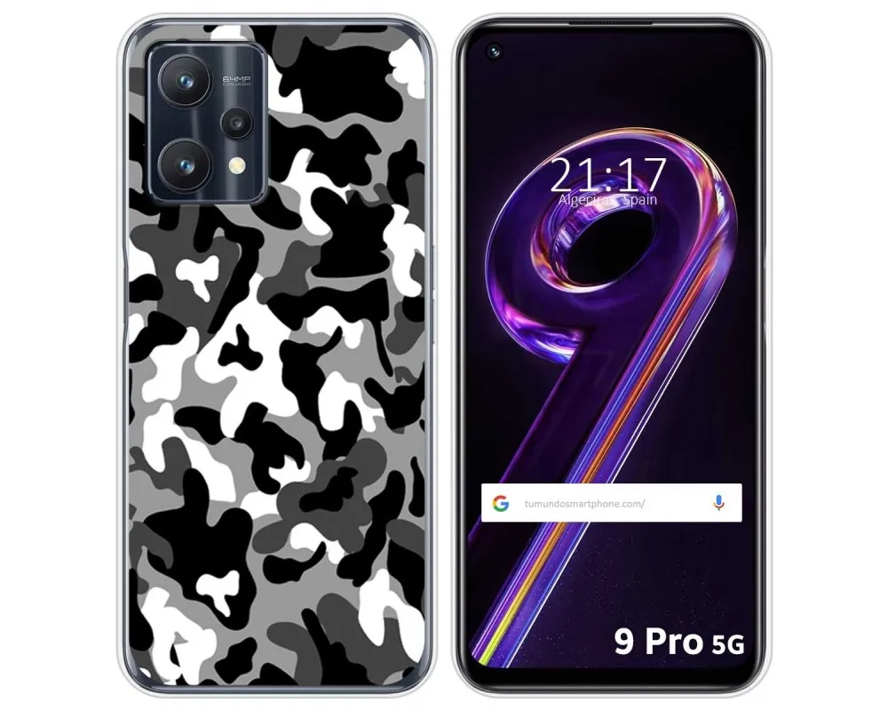 Realme 9 Pro 5G silicone cover design Snow camouflage drawings