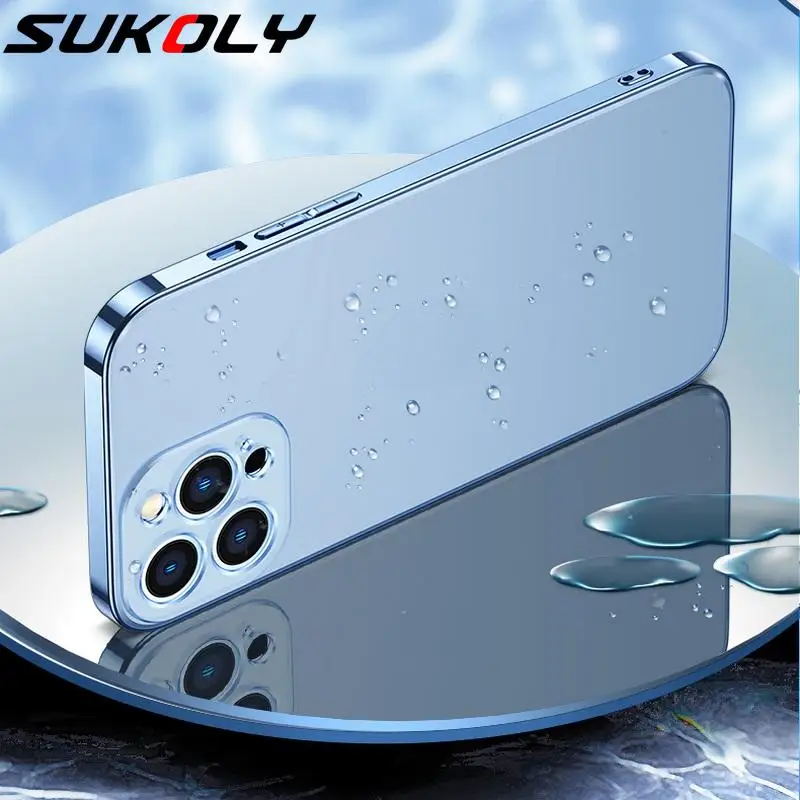 

Luxury Ultra Thin Electroplating Phone Case For iPhone 12 Pro Max Cases iPhone 13 Pro Max Hybrid PC TPU Shockproof Case Coque