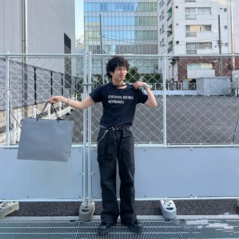 2023ss Highstreet ERD мужские хлопковые футболки с выцветанием разрушения истирания