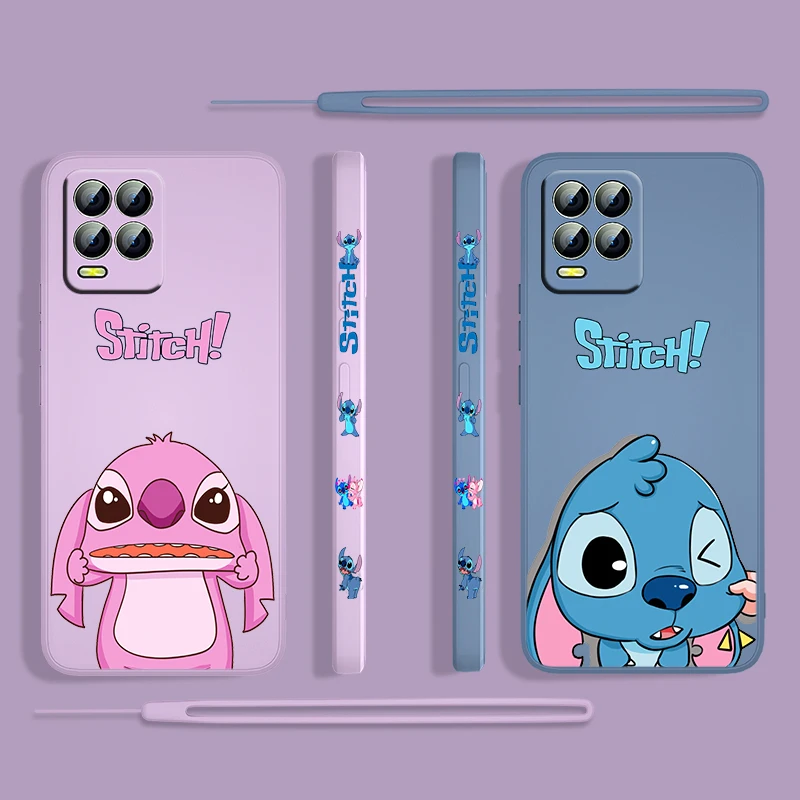 

Stitch Disney Cute Anime For OPPO Find X3 X2 neo Lite Relame GT Master A9 A5 A53S A72 A74 8 6 Liquid Left Rope Phone case Fundas