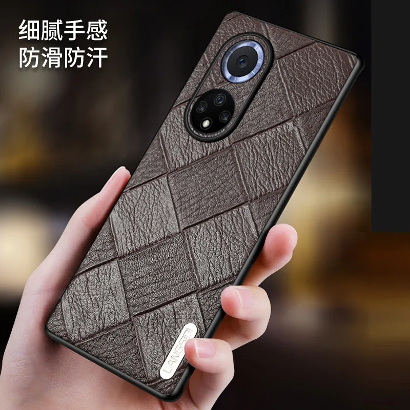 

Hot Sales Luxury Genuine Leather Rhombus Grain Cell Phone Cases For Huawei Nova 9 8 7 Nova9 Nova8 Nova7 Se Pro Cover Case