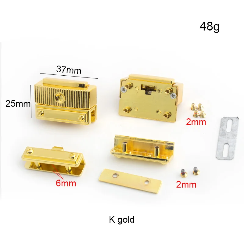 5-10-30pieces 37x25mm High level alloy press locks K gold bag lock hardware handbag lock clasps