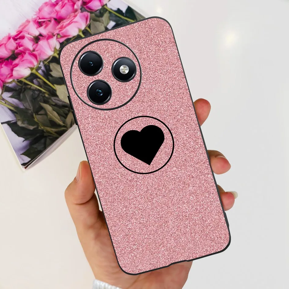 For Cover Itel S24 Phone Case Cute Cat Dinosaur Cartoon Soft Black Silicone Protective 2024 S667LN S 24 Cases