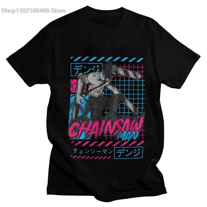 

Fashion Chainsaw Man Warrior Denji T Shirt Men Short-Sleeve Manga Anime T-shirt Streetwear Tee Tops 100% Cotton Harajuku Tshirts